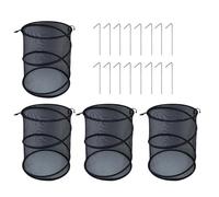 LAIOUSN Lot de 4 couvertures de jardin à installation rapide avec cadre en acier renforcé de 33 cm de diamètre - Protection pour plantes avec cadre en acier