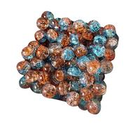 LAIOUSN Lot de 50 perles en verre glacé écrasé avec trou pour enfilage facile de bijoux multicolores transparentes et translucides