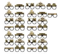 LAIOUSN Lot de 6 cadres de lunettes colorés en papier pour fête du Nouvel An 2025 Accessoires de photographie