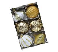 LAIOUSN Lot de 8 boules de Noël avec motif détaillé fabriqué à la main - Accent de vacances robuste pour les atmosphères de festival - Ensemble de décorations de Noël peintes