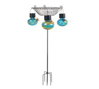 LAIOUSN Mangeoire pour colibris alimentée par l'énergie solaire sur piquet étanche pour patios observation des oiseaux avec panneau solaire