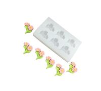 LAIOUSN Moules en silicone à 6 cavités en forme de fleur - Facile à démouler - Multifonction - Pour résine époxy, savon, chocolat, cuisson au chocolat - Silicone alimentaire