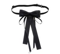 LAIOUSN Nœud papillon long pour femme - Broche en ruban - Réglable - Perles - Pour uniformes scolaires, fêtes de mariage - Élégant nœud papillon, C, taille unique