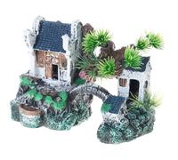 LAIOUSN Ornements d'aquariums avec vue sur la montagne avec cabanes dans les arbres, ornements d'aquariums d'hôtel pour petits poissons jouer et se cacher grotte