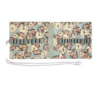 LAIOUSN Pochette de rangement multifonction pour aiguilles à tricoter avec poche amovible zippée et fentes élastiques