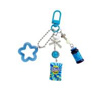 LAIOUSN Porte-clés rétro gourmand avec breloque en gelée, joli sac ornement convivial, matériaux en résine, joli style, chaîne pendentif souvenir d'enfance porte-clés cadeau, bleu, taille unique