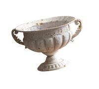 LAIOUSN Pots de fleurs en fer gaufré pour entrée avant, arrière-cour ou intérieur, fleurs vertes, artificiel, élégant, espace de vie vintage, urne