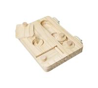 LAIOUSN Support de jeu pour cage à oiseaux avec blocs coulissants, défis alimentaires et perchoir d'escalade pour perroquet, plateforme d'activités en bois