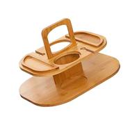 LAIOUSN Table de rangement pliable et portable en bois pour bouteilles de vin, fruits, pique-nique en plein air, poignée de transport