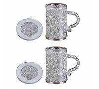 LAIOUSN Tasse à café en verre avec poignée, verres à vin, bière, thé, double couche, isolation thermique, tasses à café, tasse en verre sous vide