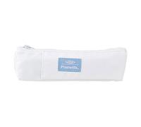 LAIOUSN Trousse à crayons avec bande élastique réglable pour ordinateur portable, journal de maquillage, fournitures scolaires avec bande élastique réglable pour filles, blanc