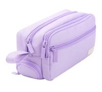 LAIOUSN Trousse à crayons pour l'école - Trousse à crayons esthétique pour marqueurs, fournitures artistiques, boîte à stylos, pochette multicouche, trousse de maquillage, violet