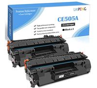 LAIPENG Compatible Cartouche de Toner 05A CE505A 05X CE505X Jusqu'à 2000 Pages pour HP LaserJet P2030 P2035 P2035N P2050 P2055D P2055DN P2055X Imprimantes (CE505A Noir x 2)