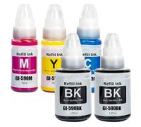 LAIPENG GI-490 GI-590 Encre Compatible pour G1400 G1410 G2400 G2410 G3400 G4400 G4411 G3501 G2501 G1501 G4511 G1500 G1510 G2500 G2510 G3500 G3510 G4500 G4510 Imprimante GI490 GI590 (BK*2/C/M/Y)