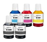LAIPENG GI-56 GI56 Encre Compatible avec MAXIFY GX7050 GX6050 GX5050 GX4050 GX3050 GX5550 GX6550 Imprimante Multipack 5 Couleurs (Noir*2/Cyan/Magenta/Jaune)