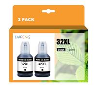 LAIPENG Lot de 2 cartouches d'encre 32XL 32XL compatibles avec HP Smart Tank 7301 7001 7602 6001 5101 5102 Plus 651 551 455 457 450 Noir