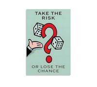 LAIRIBA Poster sur toile sans cadre avec inscription Take The Risk Or Lose The Chance, Life Humour And Inspiration 40 x 60 cm
