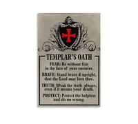 LAIRIBA Poster sur toile sans cadre « Templar's Oath Fear, Be Without Fear In The Face Of Your Enemies Brave », « Stand Brave & Upright That The Lord May Love Thee » 20 x 30 cm
