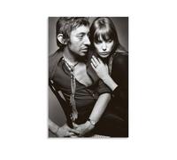 LAIRIBA Poster sur toile Singer Serge Gainsbourg Noir et blanc 30 x 45 cm Sans cadre