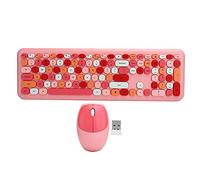 Lairun Claviers et Souris sans Fil, Clavier Flexible Portable 110 Touches de Couleur Arc-en-Ciel Rétro pour Machine à écrire, Connexion 2,4 GHz et Souris Optique(2#)