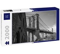Lais Puzzle Brooklyn Bridge par Une journée ensoleillée, Pris Depuis Le Brooklyn Bridge Park, New York en Noir et Blanc 2000 pièces