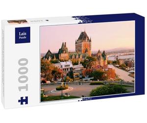 Lais Puzzle Château Frontenac dans Le Vieux-Québec dans la Belle lumière du Lever du Soleil. Voyages, Vacances, Histoire, Paysage Urbain, Nature, été, hôtels et Concept Architectural 1000 pièces