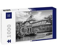 Lais Puzzle Palais de Cristal dans Le Parc du Retiro, Madrid, Espagne en Noir Blanc 1000 pièces