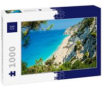 Lais Puzzle Plage d'Egremni, île de Lefkada, Grèce. Grande et Longue Plage aux eaux turquoises sur l'île de Leucade en Grèce 1000 pièces