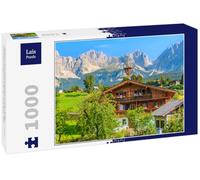 Lais Puzzle Typique Maison Alpine en Bois Contre Les Montagnes alpines, Tyrol, Autriche 1000 pièces
