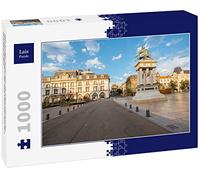 Lais Puzzle Vue de la Place Jaude avec Statue Pendant Le Coucher du Soleil dans la Ville de Clermont-Ferrand dans Le Centre de la France 1000 pièces