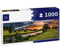 Lais Puzzle Vue panoramique au Coucher du Soleil sur la rivière Aln, Angleterre, Panorama 1000 pièces