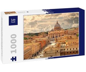 Lais Puzzle Vue panoramique de Rome avec la basilique Saint-Pierre dans la Cité du Vatican, Italie. Skyline de Rome. Rome Architecture et emblèmes, Paysage Urbain 1000 pièces