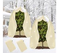 LAISLLA Voile Hivernage Plante Exterieur, 200 x 240CM Housse Hivernage Plante avec Cordon de Serrage et Zipper, Housse de Protection pour Housse d'hivernage Plante Réutilisable 2 pièces