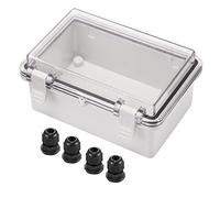 Laisomeke Boîte de jonction ABS 150 x 100 x 70 mm avec couvercle à charnière gris transparent, boîtier étanche IP67 avec support mural pour projet électrique 15 x 9,9 x 7,1 cm