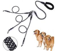 Laisse 3 en 1 pour chien - Anti-traction - Avec poignée - Rotative - Pour chiens de 1/2/3 chiens de moyenne à petite taille - 1,5 m