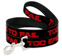 Laisse à Boucle pour Animal Domestique, 10,2 x 3,8 cm, Too Epic to Fail Weathered Noir/Rouge