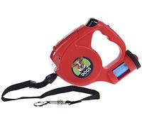 Laisse à enrouleur automatique pour chien 5 m, rétractable, avec compartiment pour sacs à déjections canines et lampe de poche intégrée, max. 35 kg