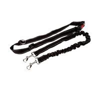 Laisse à Main Libre pour Chien, Ceinture Ajustable de Marche | Nylon Noir, Fermeture Rapide, Design Court, pour Randonnée et Promenade, Poids 215g