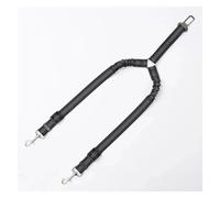 Laisse à trois têtes pour animal domestique, peut promener deux animaux de compagnie en même temps, nylon rétractable extérieur voiture chien chat (noir)