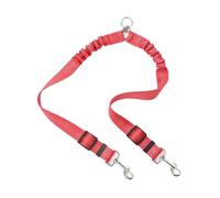 Laisse à trois têtes pour animal domestique, peut promener deux animaux en même temps, en nylon rétractable pour chien et chat (rouge)