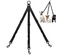 Laisse anti-traction 3 voies pour animal domestique - Cordon réglable - Sans élastique - Sangle de marche - 1 laisse pour 3 chiens