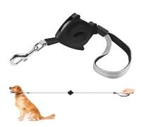 Laisse automatique pour chien - Laisse rétractable de 1,4 m - Force de traction maximale de 150 kg - PA66 + polyester - Réfléchissant 3M pour la sécurité nocturne - Pour chiens jusqu'à 25 kg - Noir