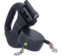 Laisse automatique rétractable pour animaux domestiques, 1 traction, 2 doubles laisses rétractables pour chiens avec lampe de poche et distributeur de sacs