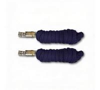 Laisse avec crochet de panique pour cheval - Ligne de liaison dans différents designs élégants - Laisse pour poney, âne, chèvre (bleu foncé)