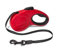 Laisse Avec Enrouleur HALTI - Laisse rétractable pour chiens avec Bande Réfléchissante et Poignée en gel souple. Nombreuses Couleurs pour Chiens de Petite à Grande Taille (Taille S, Rouge, 3m)