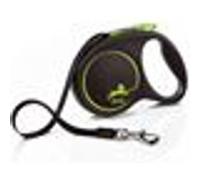 Flexi® Black Design M Sangle 5 m Noir/Vert, Laisse rétractable pour Chiens jusqu'à 25 kg