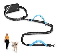 Laisse Canicross Chien, avec Sac Noir, Laisse Mains Libres Chien, Ceinture Canicross Jusqu'à Absorption de Choc, Confortable, Couture Réfléchissante, Idéal pour Course à Pied, Jogging et Marche