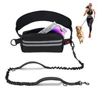 Laisse canicross chien - jogging mains libres, ceinture+sac banane amovible, harnais anti-traction réfléchissant, élasti Étiquette