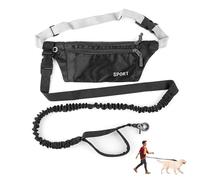 Laisse Canicross Chien, Laisses Main Libre Chien Réglable, Longe Anti Traction Chiens pour Ceinture Détachable, Baudrier Canicross avec Poignée Simple pour Jogging Course Vélo Randonnée