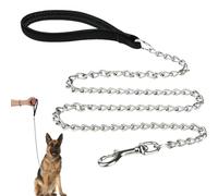 Laisse Chaîne Chien en Métal Robuste,Chaîne de Laisse pour Animal de Compagnie à L'épreuve de La Mastication avec Poignée Rembourrée Douce pour Chiens de Grande et Moyenne Taille (120cm*3mm)